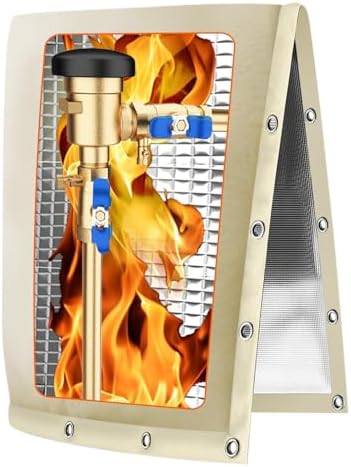 Backflow Preventer Pipe Insulation Cover (5F), 24"X13" Thicker Pressure Vacuum Breaker, Water Well Pump Sprinkler Valve Protection for Winter Freeze, Khaki by POROLIR