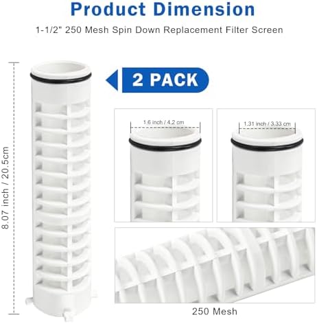 1-1/2" 250 Mesh Spin Down Sediment Replacement for Rusco Well Filter Screen - Image 2