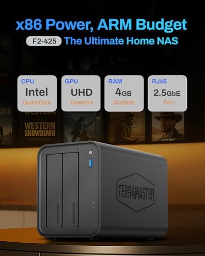 TERRAMASTER F2-425 2-Bay NAS Intel x86 Quad-Core CPU 4GB RAM (Diskless) - Image 2