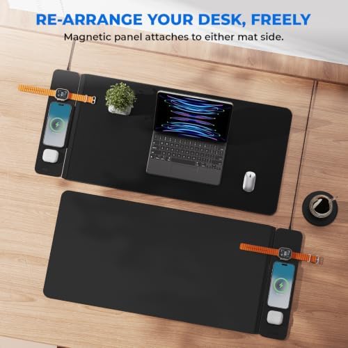 2nd Gen Wireless Charging Desk Mat, 3-in-1 Magnetic Mouse Pad - Image 5