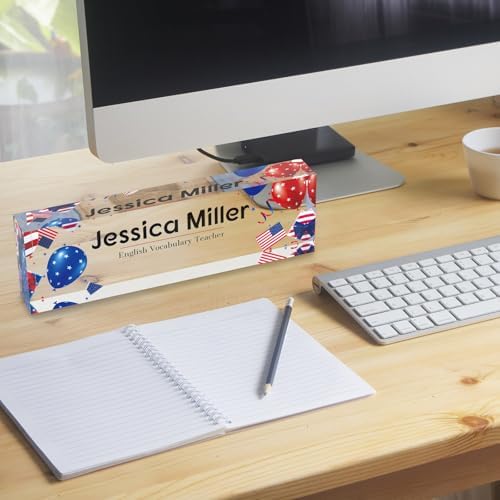 Personalized Acrylic Office Desk Name Plate with Name and Title Printing - Image 2