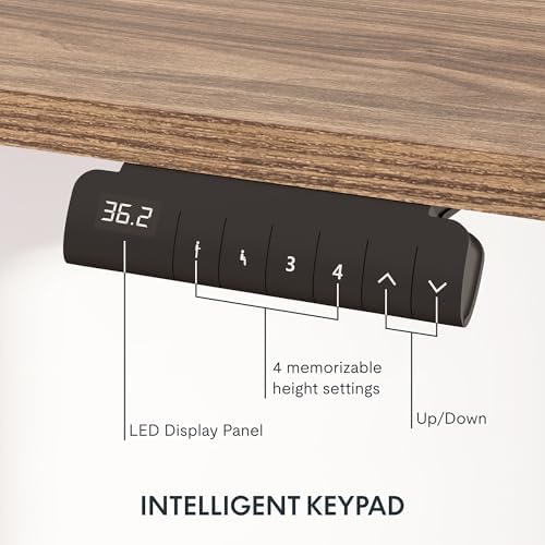FLEXISPOT E6 3-Stage Dual Motor Electric Standing Desk 55 x 28 Sit Stand Up Desk, Holds 220 lbs, Adjustable Height w/Memory Presets, One-Piece Brown Wood Grain Desktop & Black Frame, Ships in 2 Boxes - Image 4