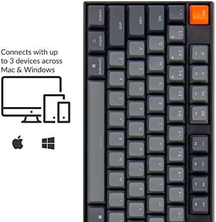 Keychron K10 Full Size 104 Keys Bluetooth Wireless Mechanical Gaming Keyboard for Mac Windows with Keychron Apex Red Switch, Multitasking/White LED Backlight/USB C Wired Computer Keyboard - Image 2