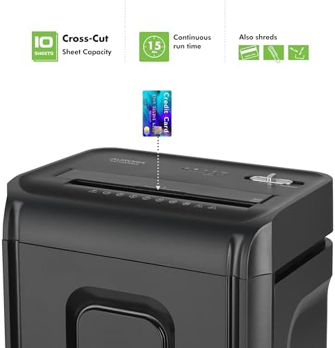 Aurora AU1035XA 10-Sheet Crosscut Paper/Credit Card Shredder with 4-Gallon Pullout Wastebasket - Image 2