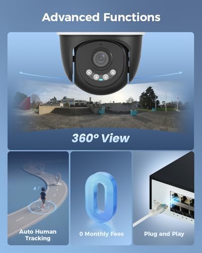 【360°View】 Hiseeu 12MP PoE NVR, 12 Pcs 5MP PoE PTZ Cameras - Image 3
