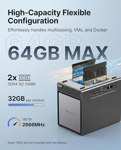 ACEMAGIC NAS Mini PC N3A 4-Bay Desktop Network Attached Storage Home - Image 5