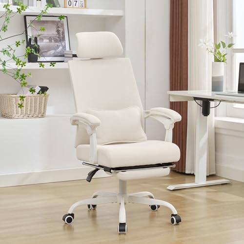 Qulomvs Ergonomic Office Chair with Footrest Home Office Desk Chair with Headrest and Backrest Adjustable Mesh Computer Desk Chair with Wheels 360 Swivel Task Chair by Qulomvs