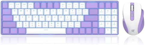 Redragon BS8773 Wireless Keyboard and Mouse Combo, 78 Keys 2.4Ghz Wireless Low-Profile Mechanical Red Switch Keyboard w/Slim Compact Design & Single Blue Backlit, Comfort Grip 2400 DPI Max Mouse by REDRAGON