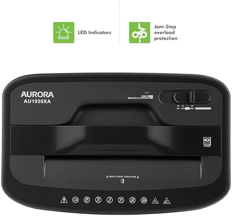 Aurora AU1030XA 10-Sheet Crosscut Paper/Credit Card Shredder with 4.4-Gallon Wastebasket - Image 5