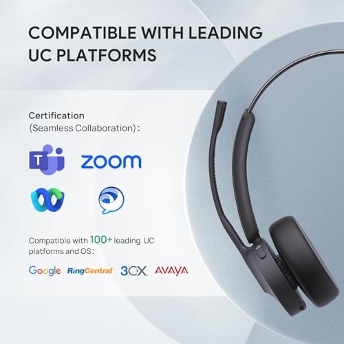 Yealink BH70 UC Bluetooth Headset with Mic for Work from Home Flip-to-Mute - Image 4