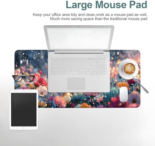 Spring Flowers Gaming Mouse Pad 31.5"x11.8" Large Extended Pad Desk Mat Anti-Slip Rubber Base & Durable Stitched Edges for Gamers Smooth Mouse Pad Writing Surface for Desk Office/Home - Image 7