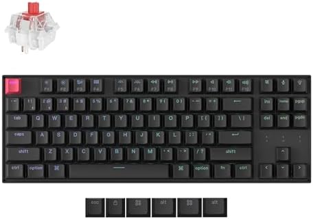 Keychron K8 V2 Wireless RGB Mechanical Keyboard, QMK/VIA Programmable, Hot-Swappable Super Red Switches, 87-Key TKL PBT Keycaps, Dual-Mode Bluetooth 5.2 & USB-C Wired, for Mac, Windows, Linux by Keychron
