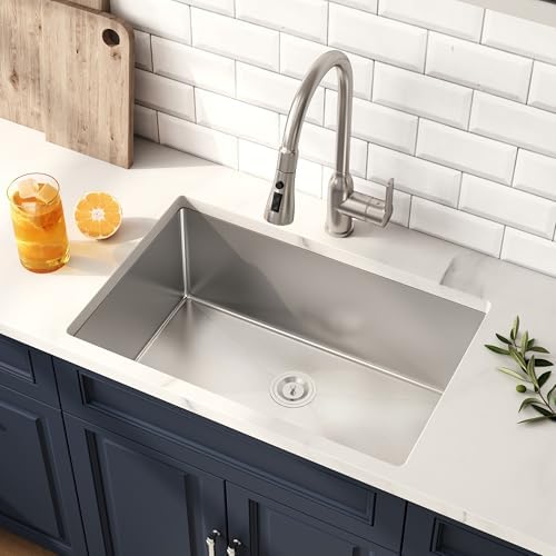 27 Inch Undermount Handmade Single Bowl Kitchen Sink by Quikore