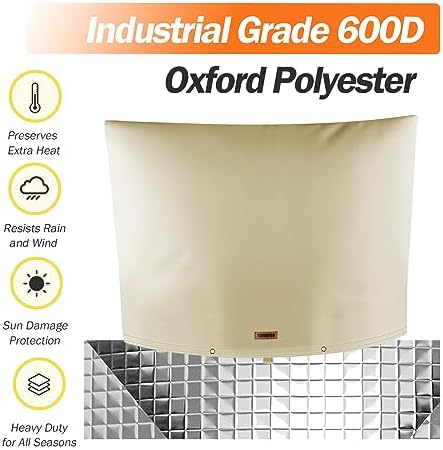 TOHONFOO Backflow Preventer Cover, Pipe Freeze Insulation, 38"Wx24"H, Beige - Image 6