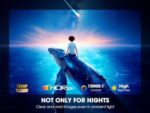[Built-in Apps] Smart Projector with WiFi and Bluetooth, VIZONY Native 1080P Projector with Streaming APPs, Dolby Audio, Portable Mini Projector for Indoor Outdoor Use - Image 4