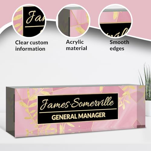Desk Name Plate Personalized, Custom Name Plate for Desk, Acrylic Desktop Accessories, Office Gift & Decor for Women Men, Teacher Nurse Boss Employee Appreciation Gifts - Image 3