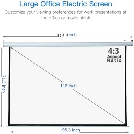 Auto Motorized Projector Screen w/Remote Control, 120 inch 4:3, Silver - Image 2
