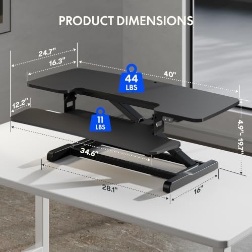 FLEXISPOT 40" Electric Standing Desk Converter, Black - Image 2