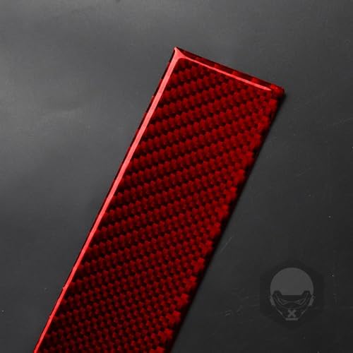 Real Soft Red Carbon Fiber Car Door Sill Plate Door Pedal Anti-Slip Strip Trim Sticker Auto Interior Decoration Accessories Compatible with Benz Smart 2016 2017 2018 2019 2020 2021(Near Seat) - Image 5