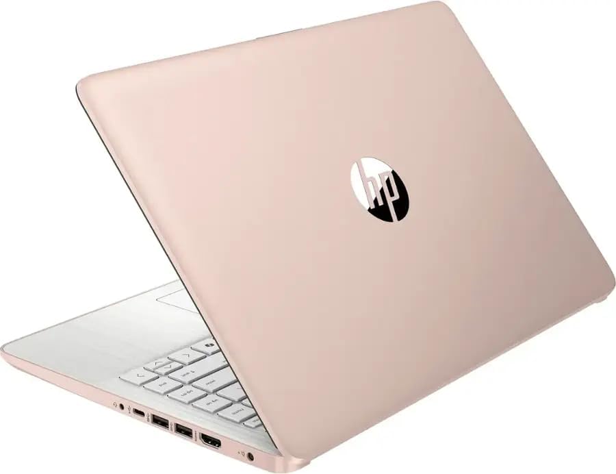 HP 14" Business Laptop Computer with Microsoft Office 365, 4-Core Intel Processor, Windows 11, 128GB Storage, 4GB RAM, SageNova Earphones, Pale Rose Gold - Image 5