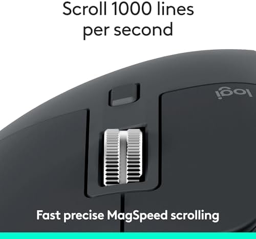 Logitech MX Master 3S Wireless Mouse, Bluetooth, 8K DPI, Quiet Clicks, Fast Scrolling, Graphite - Image 3