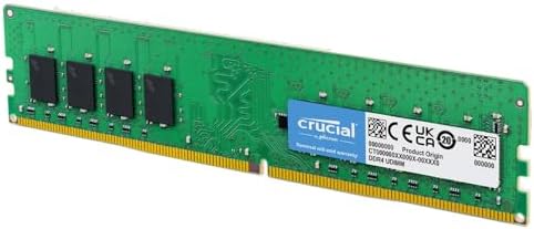 Crucial 16GB DDR4 RAM, 3200MHz (PC4-25600) CL22 Desktop Memory, UDIMM 288-Pin, Downclockable to 2933/2666MHz, Compatible with Intel and AMD Ryzen - CT16G4DFRA32A by Crucial