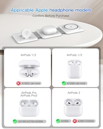 Charging Station for Apple Multiple Devices - 3 in 1 Foldable Magnetic Wireless Charger Dock - Travel Charging Pad for iPhone 17 16 15 14 13 12 Pro Max Plus Watch & Airpods - Image 5