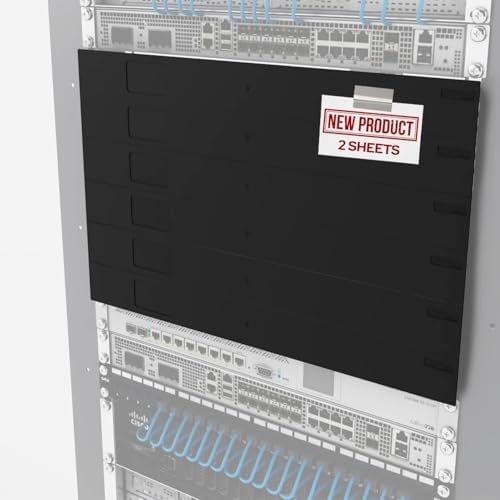 19" Black EZIBLANK Blanking Panels - 2 Sheets of 6RU Panels Per Box - Easy, Tool-Less Installation by Rackstuds