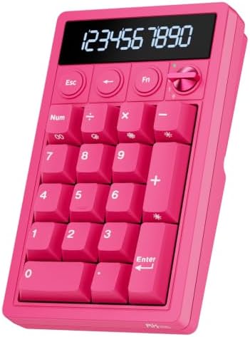 RK ROYAL KLUDGE M20 Wireless Number Pad, Mechanical Numpad with LCD Display, PC Numpad & Calculator Modes, Programmable Numeric Keypad, Bluetooth/2.4G/Wired, RGB Hot-Swappable for Win/Mac by RKROYALKLUDGE