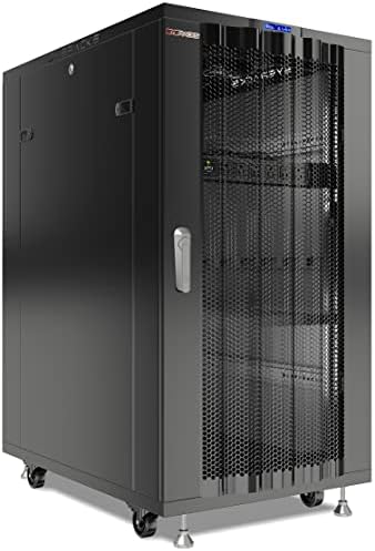 27U Server Rack Cabinet, 39” Deep 19” Floor Standing Network Enclosure, 1600 lb Capacity, 35” Rail Depth, Mesh Doors, 4 Fans, PDU, Shelf & Mounting Hardware by SYSRACKS