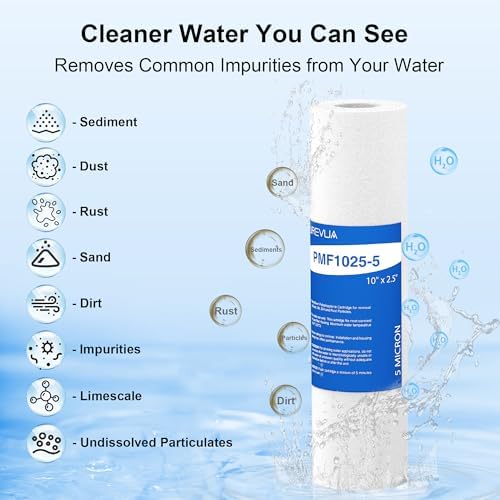 5 Micron 10" x 2.5" Sediment Water Filter Cartridge, 6-Pack - Image 4