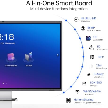 HORION 65-Inch 4K Pro Digital Whiteboard, Smart Board for Office & Business - Image 3
