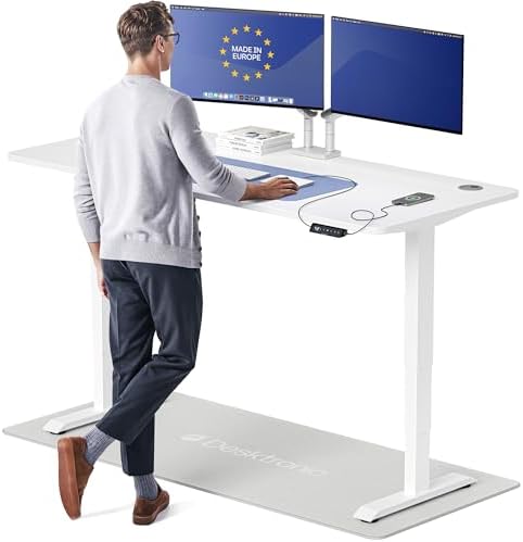 Desktronic HomePro Standing Desk 72x30 — Made in Europe, Ergonomic Sit Stand Home Office Desk, Electric Height Adjustable, Dual Motor, USB & USB-C Charging, Wobble-Free, Touchscreen, 3 Memory Presets by Desktronic