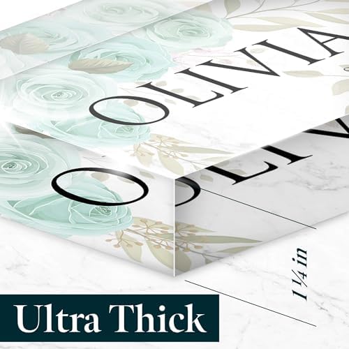 Desk Name Plate Personalized, Custom Name Plates 2½/x8 Inches, Thick Crystal-Clear Acrylic, Gift Box, Office Desk Decor. USA Made by ACRYLUXE (Roses) - Image 4