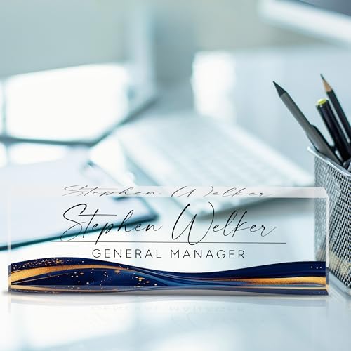 Custom Acrylic Desk Name Plates, Personalized Business Name Plate for Office Gift - Image 2