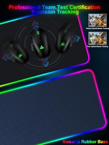 RGB Gaming Mouse Pad with Fast Wireless Charger, LED Extended Desk Mat, Home Office Large Desk Pad with Ultra-Smooth Surface, Non-Slip Base, Waterproof Keyboard Pad (Black) - Image 5