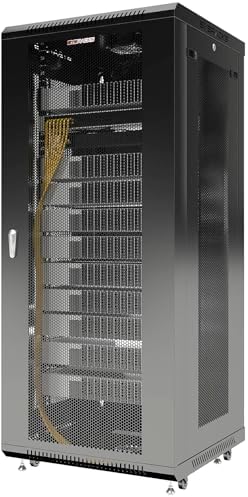 Sysracks 27U Server Rack Cabinet Enclosure | Locking Vented Doors | Network Equipment Rack for Data Centers, IT Rooms, Audio/Video Gear, and Home Offices | for Servers, Routers, Patch Panels by SYSRACKS