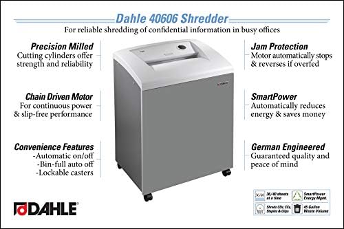 Dahle 40606 Oil-Free Paper Shredder w/Jam Protection, SmartPower, German Engineered, 36 Sheet Max, Security Level P-2, 5+ Users - Image 6