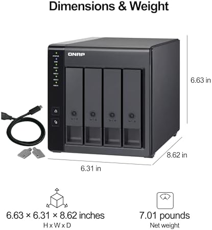 QNAP TR-004 4 Bay USB Type-C Direct Attached Storage (DAS) with hardware RAID (Diskless) - Image 3