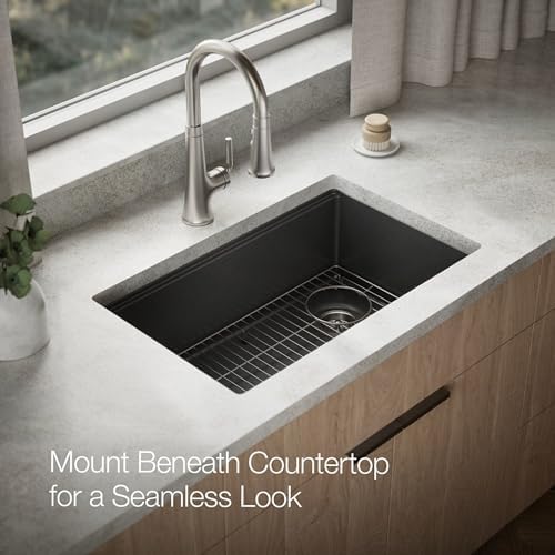 Kohler 33712-CM7 Billings® 29" undermount single-bowl kitchen sink, Matte Graphite - Image 7