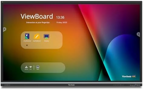 ViewSonic IFP7551 75 Inch 4K ViewBoard Interactive Smart Board with Integrated Education Software, Android 14, Google EDLA, 50-Point Touch, Built-in Microphone, HDMI, VGA, USB Hub, and USB C Inputs by Unknown