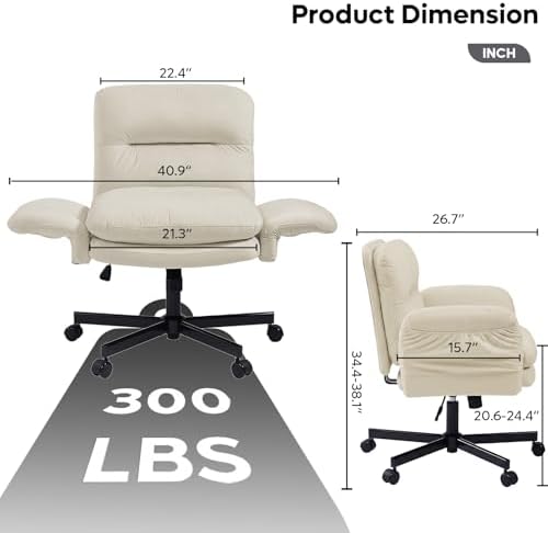 Bestier Criss Cross Chair with Flip-Up Arms, Comfy Wide Vanity Chair - Image 2
