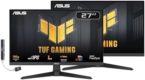 ASUS TUF Gaming 27" FHD IPS Monitor VG279Q3A with 1ms Response Time, 2 Pack by Unknown
