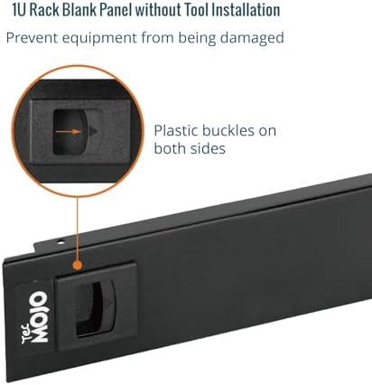 Tecmojo 5 Pack 1U Rack Blank Panel, Cold Rolled Steel Rack Panel, Rack Mount Plate for 19 in Server Rack Enclosure or Network Cabinet, Snap-in Type Mounting, Black - Image 5