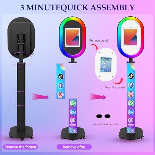 Portable Photo Booth for iPad 10.2" 10.5" 10.9" 11" 12.9" 13" Photobooth Machine Metal Shell Selfie Station RGB Ring Light Custom Logo for Parties Wedding Rental - Image 3