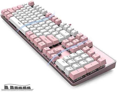 Merdia 104 Keys Full Size Mechanical Keyboard | Brown Switch, Pink & White Color 104 Keys US Layout Led Backlit Hot Swappable Wired Mechanical Light Up Pink Keyboard | Wired Gaming Computer Keyboards - Image 3