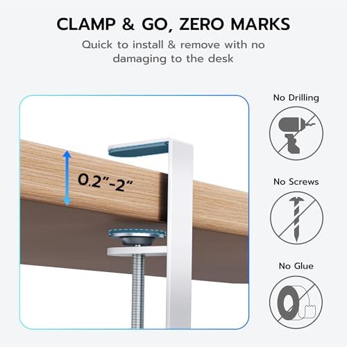 ARES WING 17"-28.7" Extendable Under Desk Cable Management Tray, No-Drill - Image 5