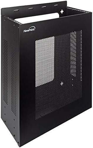 NavePoint 4U Server Rack, Vertical/Horizontal Wall Mountable Rack with Vented Enclosure for 19" IT Equipment, Cable Modems, Telecom, A/V by NavePoint