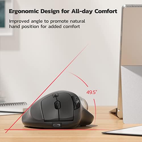 Nulea M501 Wireless Trackball Mouse Ergonomic Thumb Control, 4 DPI Levels - Image 3