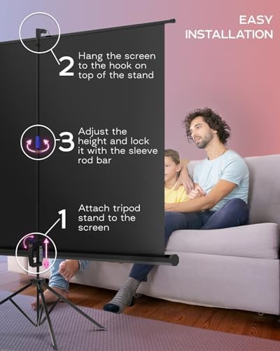 Projector Screen with Stand 100 inch 4:3 for Movies & Presentations - Image 6